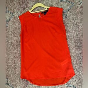 French connection red sleeveless blouse size small